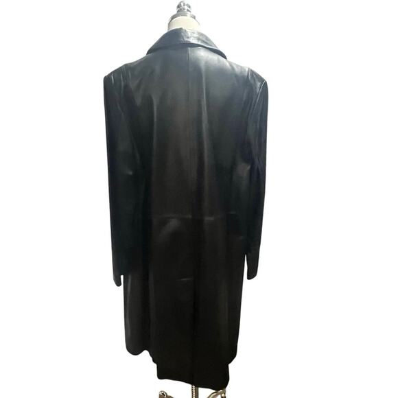 Modern Essentials Black Lambskin
Leather Button Front Mid Length
Coat Jacket xl - Picture 6 of 11